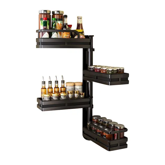 Rack de temperos de metal para cozinha portátil montado na parede